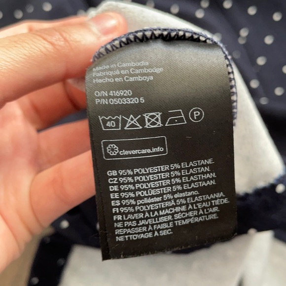 H&M Navy Polka Dot Textured Sleeveless Dress - Picture 14 of 16